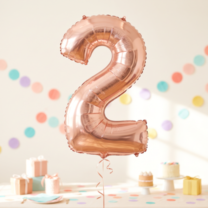 בלון ספרה 2 רוח גולד 34"