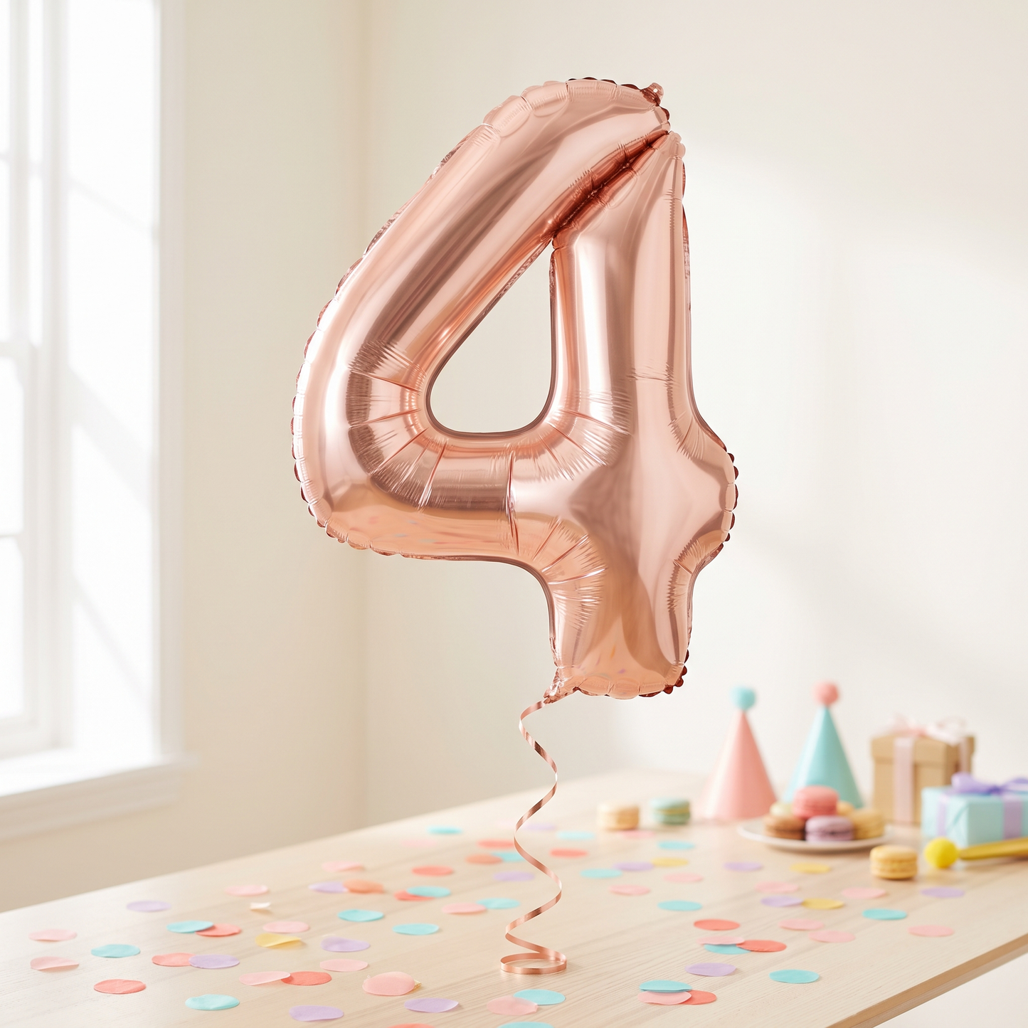 בלון ספרה 4 רוח גולד 34"