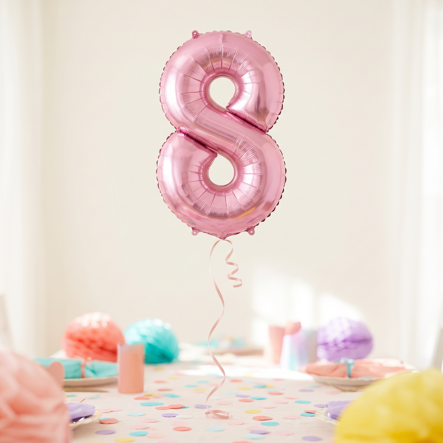 בלון ספרה 8 ורוד 34"