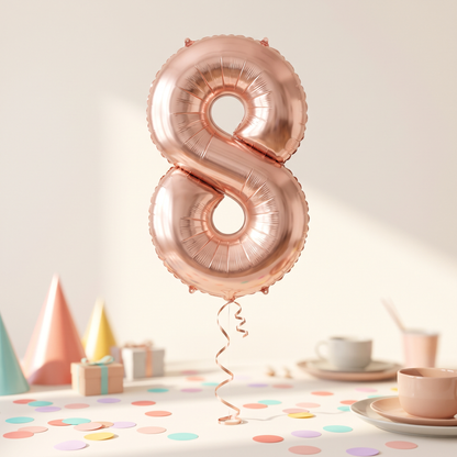 בלון ספרה 8 רוח גולד 34"